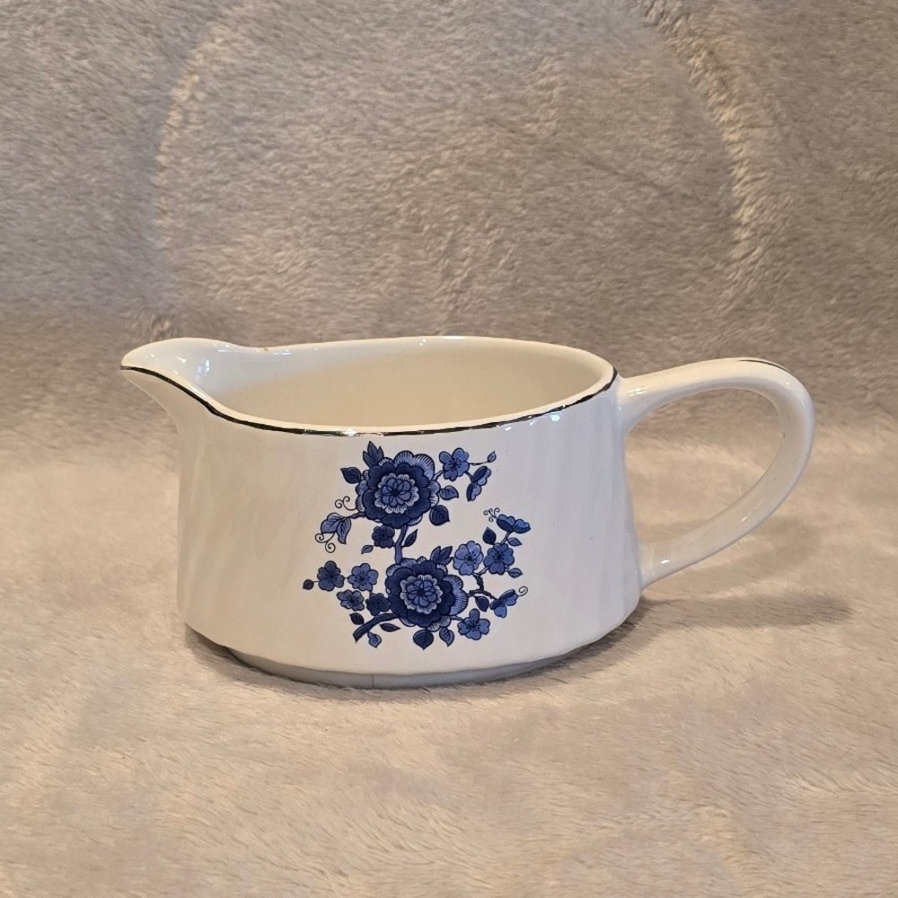 Enoch Wedgwood Ironstone Royal Blue Creamer Made England 6.75x2.75"